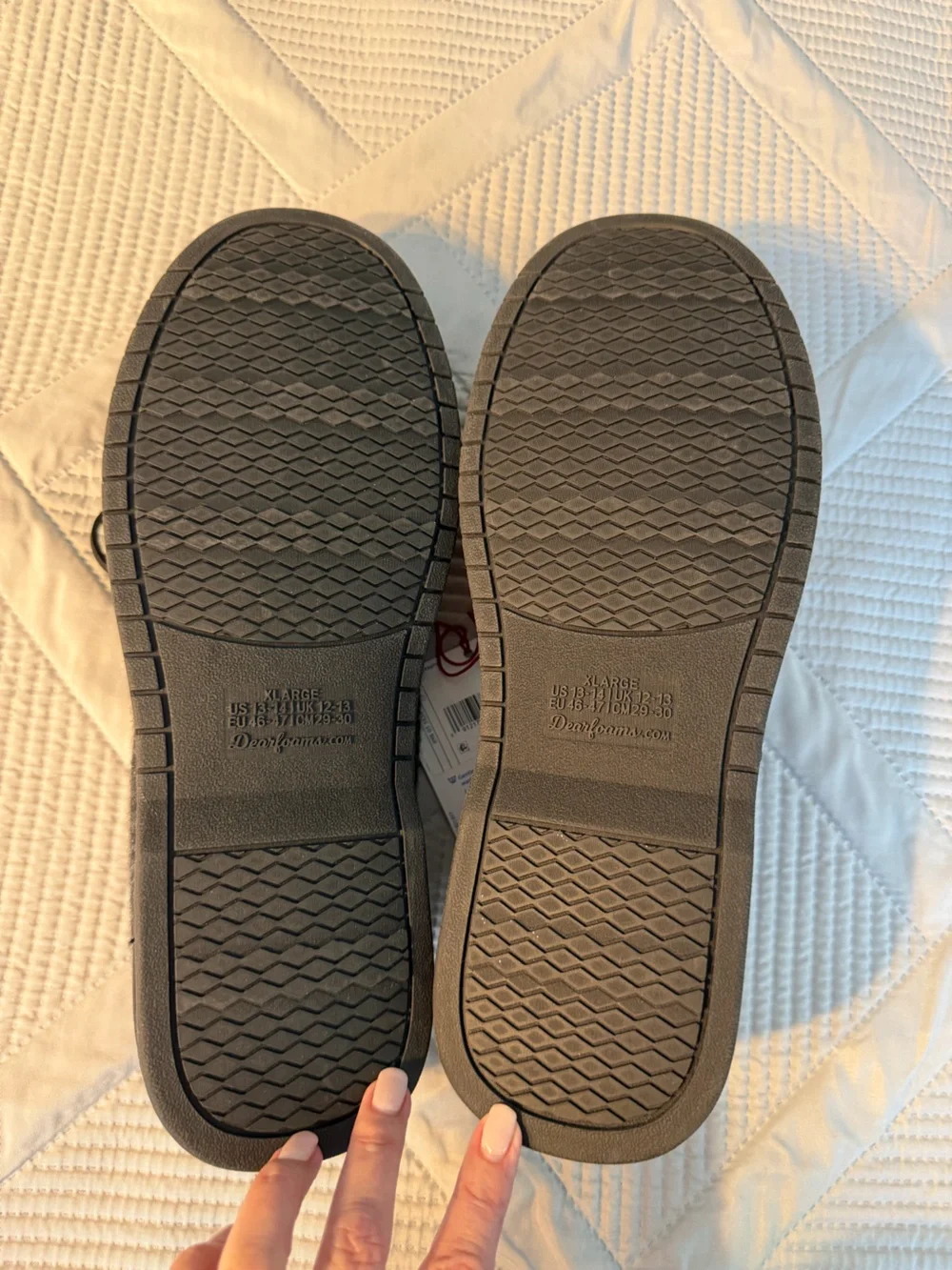 Dearfoams Men’s Charcoal Gray Wool Moccasin Slippers Sz XL Men’s 13-14 NWT